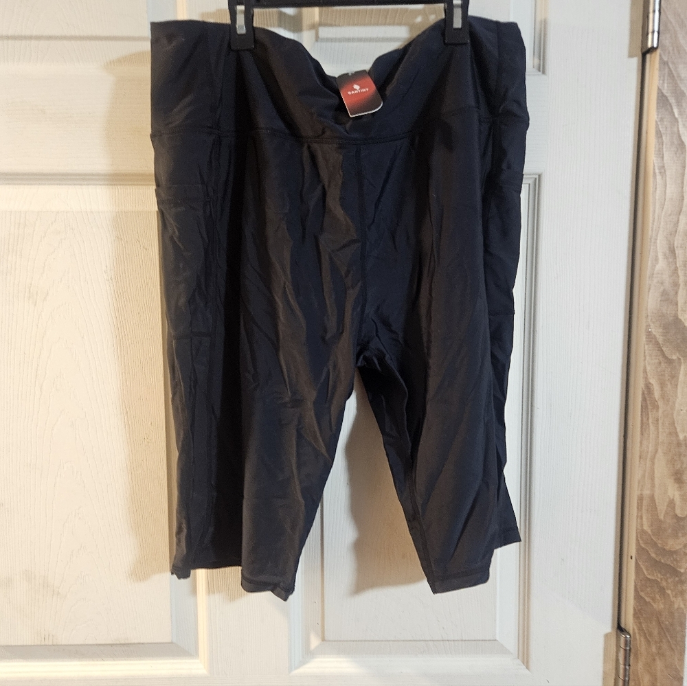 SANTINY ACTIVE SHORTS 12 IN INSEAM: BLACK: NEW WITH TAGS: SIZE 4XL